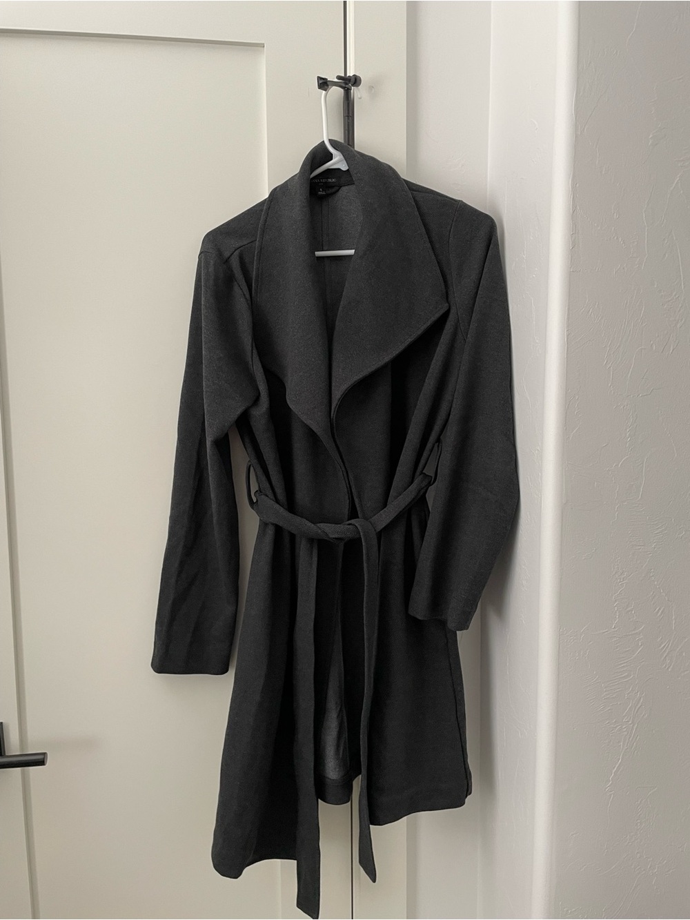 Banana Republic Dark Gray Wrap Knit Coat